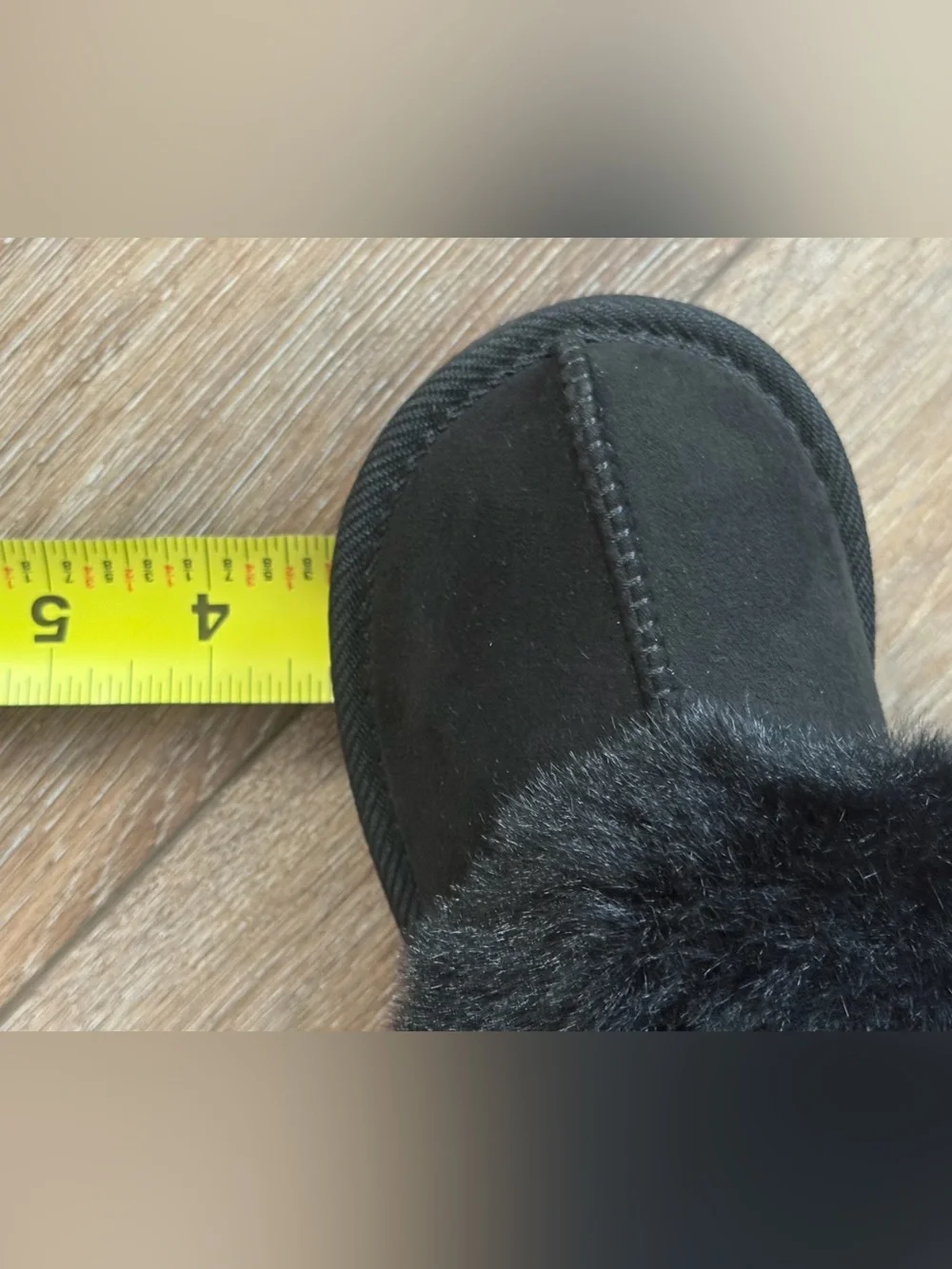 Toddler Piper Faux Fur Cuff Scuff Slippers - Cat & Jack™ Jet Black 7